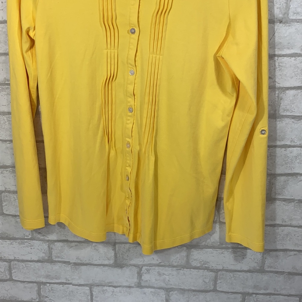 L.L.Bean yellow cardigan size Small - Picture 3 of 11
